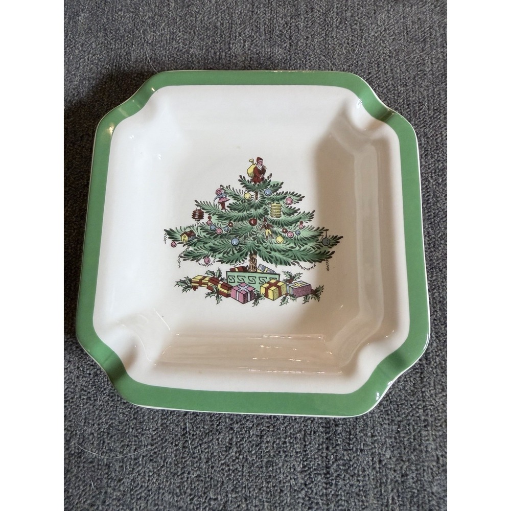 SPODE EARTHENWARE CHRISTMAS TREE SMALL ‎ ASHTRAY
